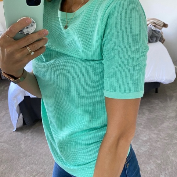 NWT J. Crew SPEARMINT Waffle T-Shirt - Picture 4 of 4